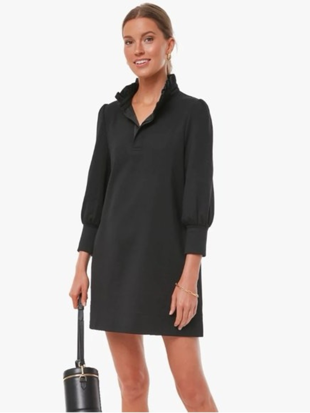 Pomander Place Tuckernuck Charlotte Terry Dress Black Ruffle Collar XL